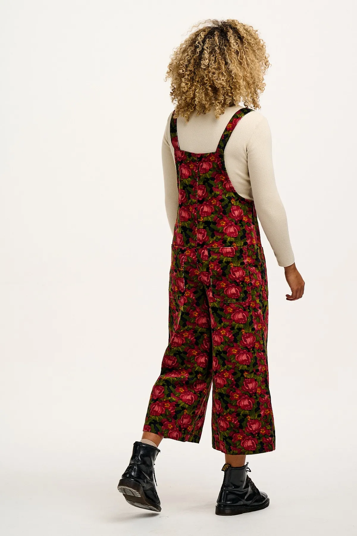Hot Jenny - Wide Leg Corduroy Dungarees in Rosetta Print All Dungarees|Jenny - Wide Leg