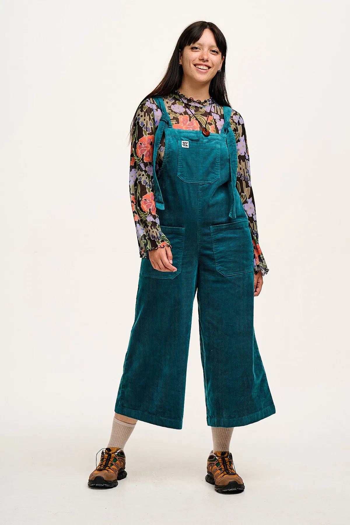 Online Jenny - Wide Leg Corduroy Dungarees in Teal All Dungarees|Jenny - Wide Leg