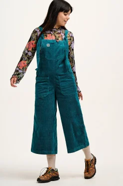 Online Jenny - Wide Leg Corduroy Dungarees in Teal All Dungarees|Jenny - Wide Leg