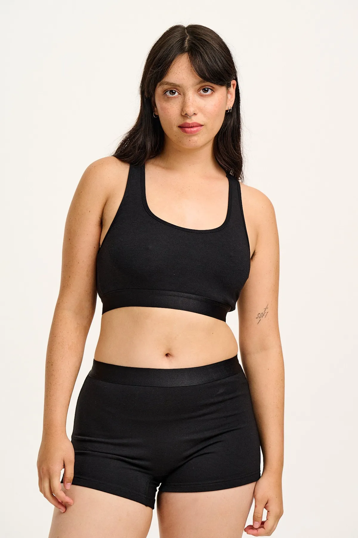 Outlet Joey - Cotton & Bamboo Boxer Shorts in Black All Bottoms|All Underwear