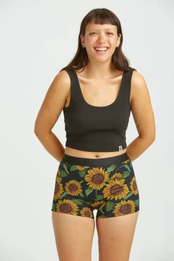 Online Joey - Cotton & Bamboo Boxer Shorts in Sunflower Print All Bottoms|All Underwear