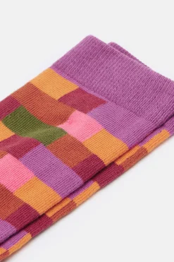 Hot JoJo - Cotton Socks in Autumn Checkerboard Print All Accessories|Socks