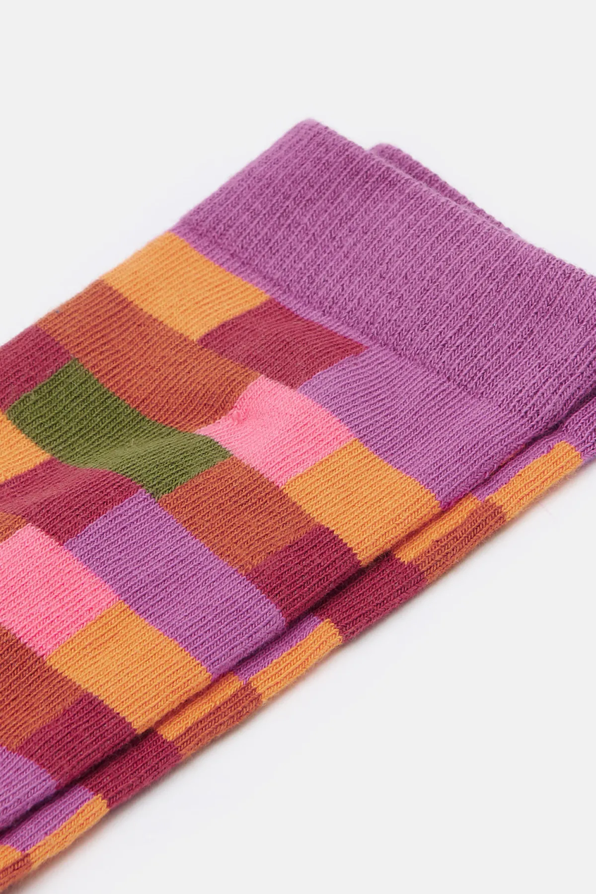Hot JoJo - Cotton Socks in Autumn Checkerboard Print All Accessories|Socks
