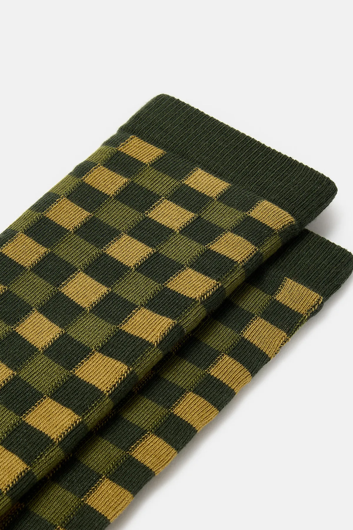 Hot JoJo - Cotton Socks in Green Gingham All Accessories|Socks