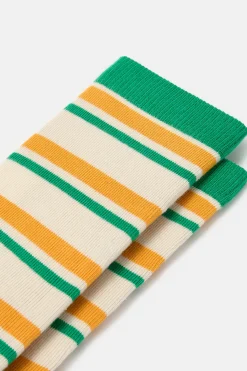 Discount JoJo - Cotton Socks in Green & Yellow Stripe All Accessories|Socks