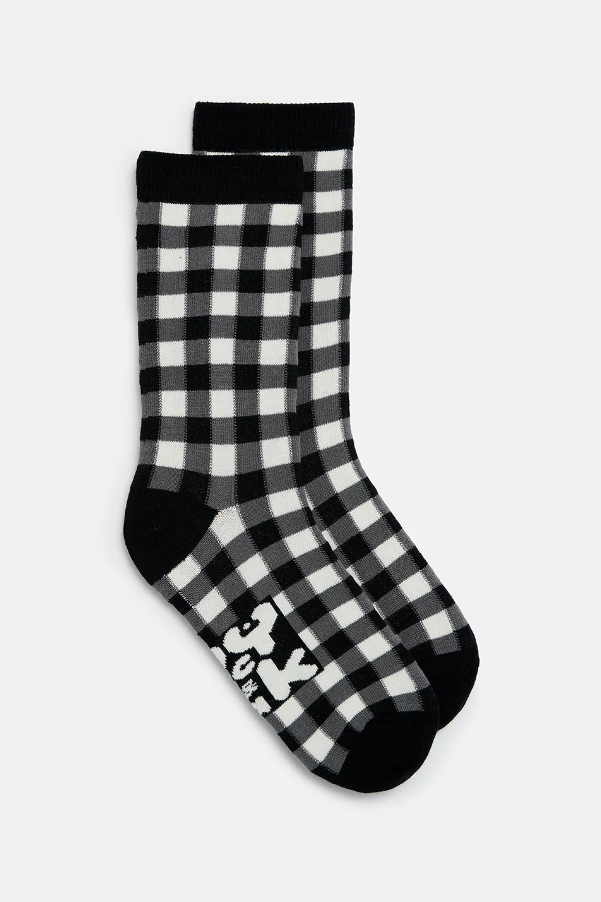 Fashion JoJo - Cotton Socks in Monochrome Gingham Print All Accessories|Socks