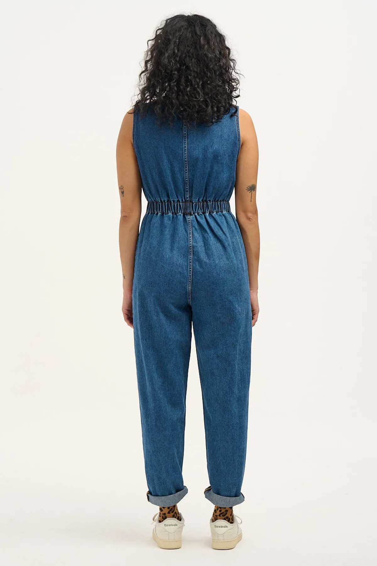 Outlet Juni - Denim Jumpsuit in Mid Wash Blue All Jumpsuits