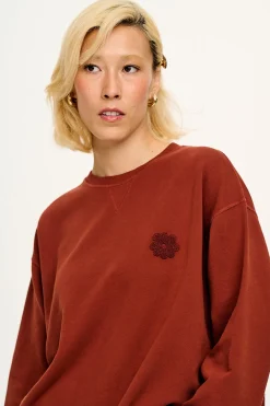 Online Kai - Midweight Cosy Loop Back Cotton Sweatshirt in Hazel All Tops & Tees|All Outerwear & Knitwear