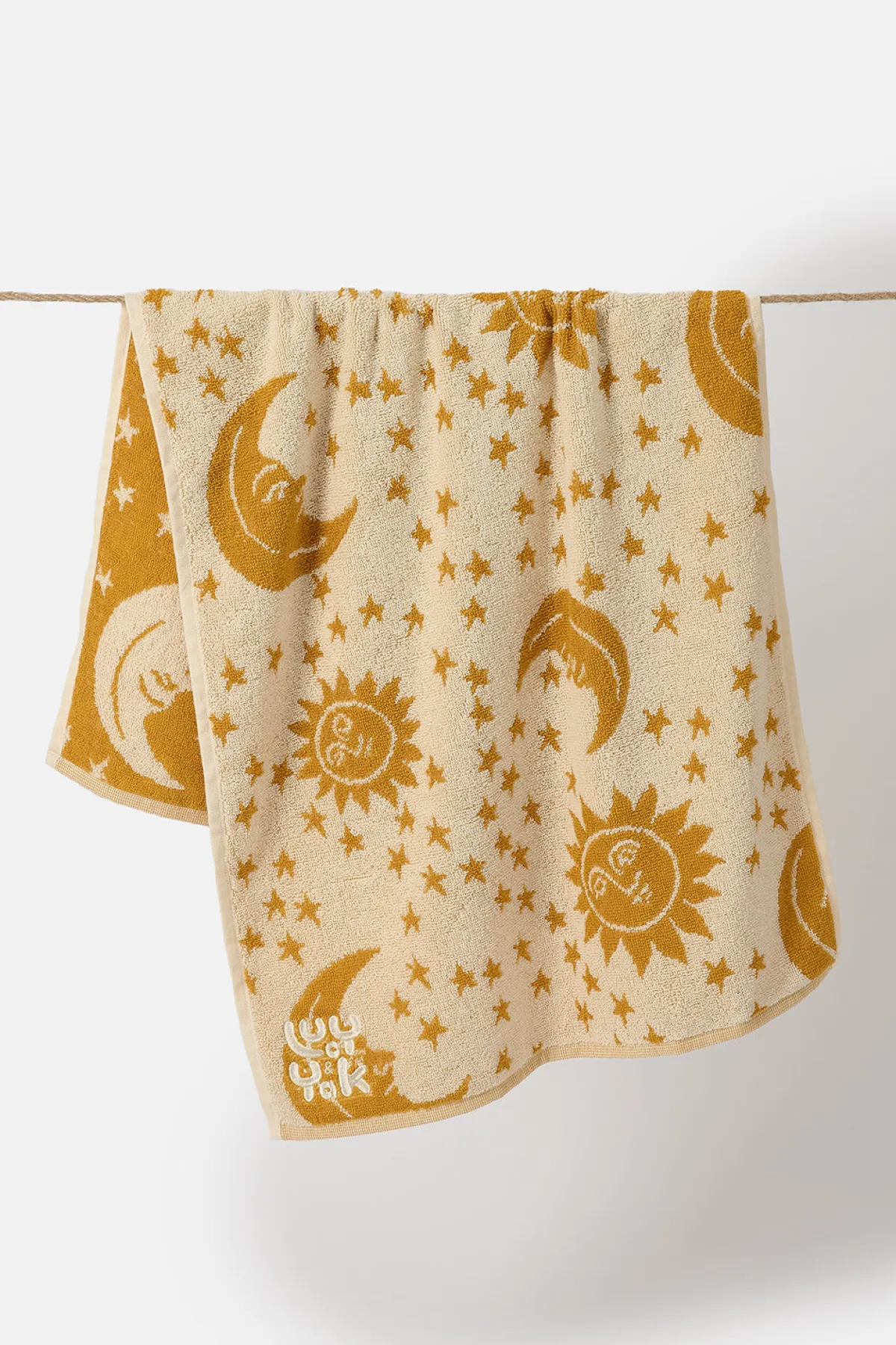 Online Kasia - Hand Towel in Cream & Yellow Orion Print All Accessories|Homeware