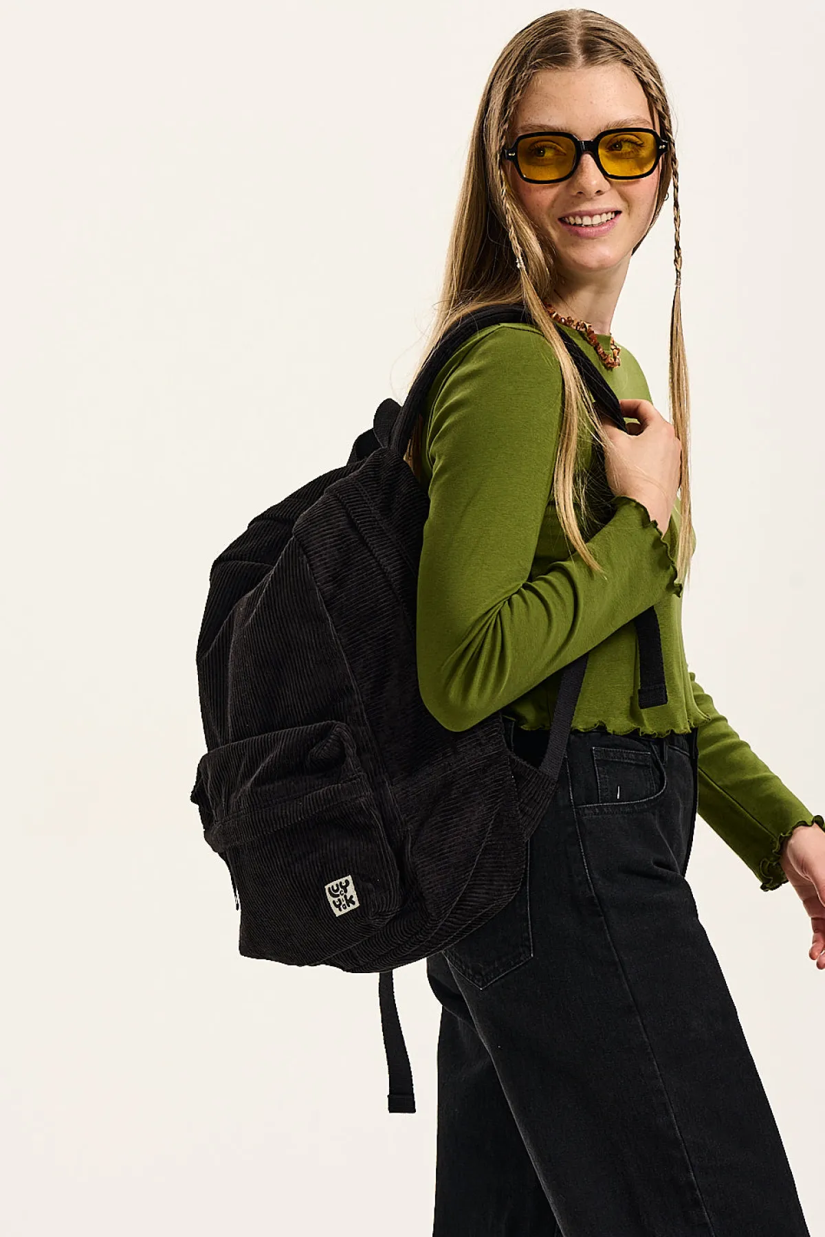 Discount Kellie - Skater Corduroy Backpack in Black All Accessories|Bags & Purses