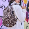 Fashion Kellie - Skater Corduroy Backpack in Leopard Print All Accessories|Bags & Purses