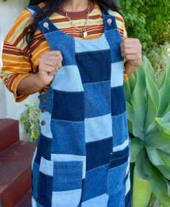 Best Layla - Mini Denim Dress in Paige Patchwork Print All Dresses & Skirts