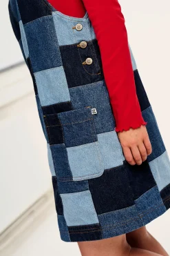 Best Layla - Mini Denim Dress in Paige Patchwork Print All Dresses & Skirts