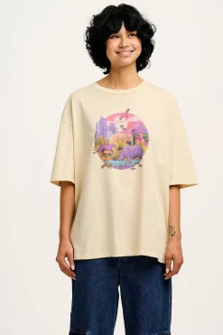 Best L.E. Benny - Oversized Cotton Tee in Artist Print by Rohan Dahotre All Tops & Tees|Short Sleeve Tops