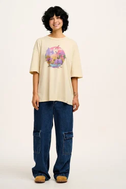 Best L.E. Benny - Oversized Cotton Tee in Artist Print by Rohan Dahotre All Tops & Tees|Short Sleeve Tops