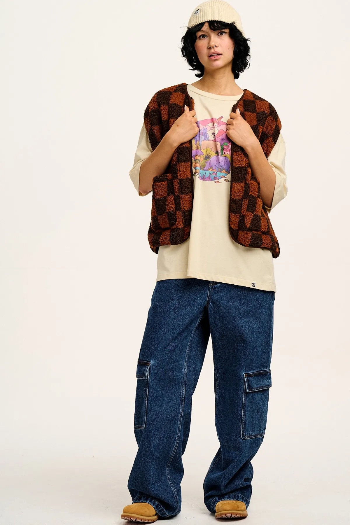 Best L.E. Benny - Oversized Cotton Tee in Artist Print by Rohan Dahotre All Tops & Tees|Short Sleeve Tops