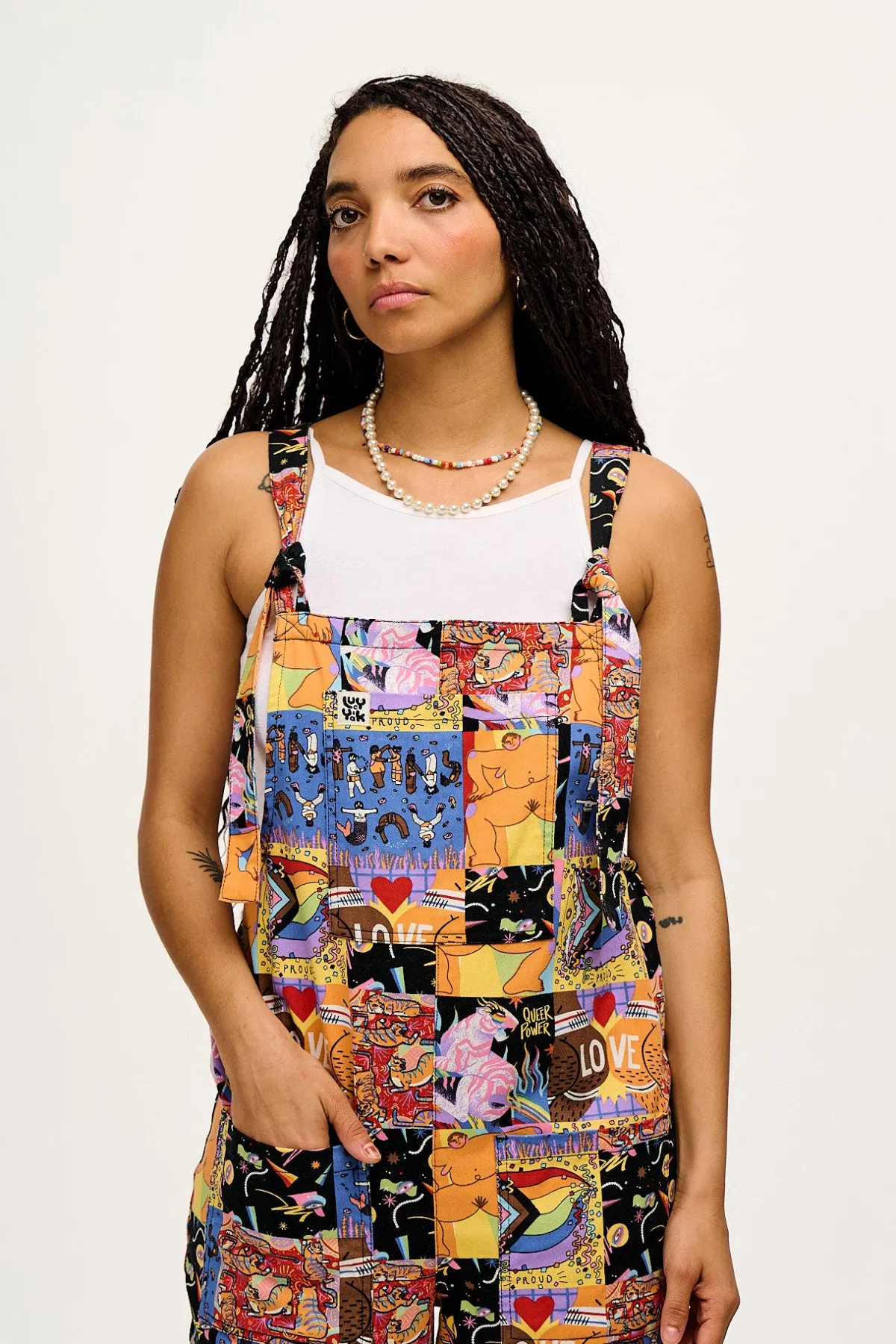 Fashion L.E. Original - Twill Dungarees in With Love Artist Print All Dungarees|The Original - Tapered