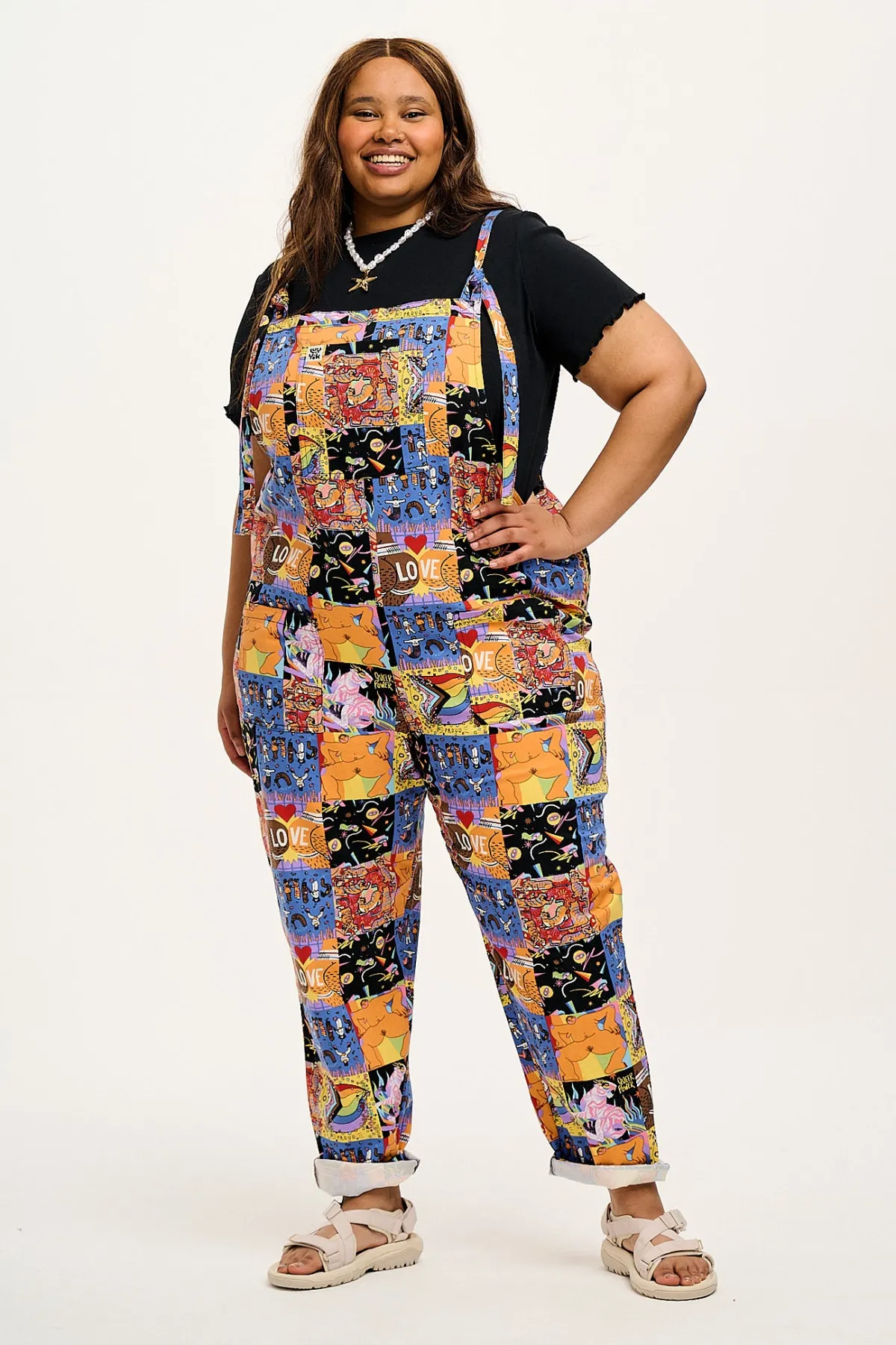 Fashion L.E. Original - Twill Dungarees in With Love Artist Print All Dungarees|The Original - Tapered