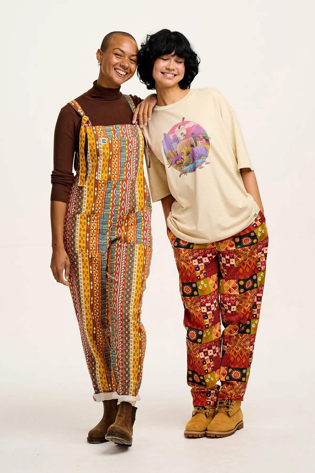 Outlet L.E. Original - Twill Dungarees in Artist Print by Chaaya Prabhat All Dungarees|The Original - Tapered