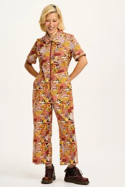 Outlet L.E. Ragan - Cotton Jumpsuit in Artist Print by Caroline Clark All Jumpsuits