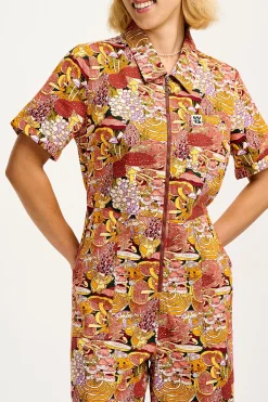 Outlet L.E. Ragan - Cotton Jumpsuit in Artist Print by Caroline Clark All Jumpsuits