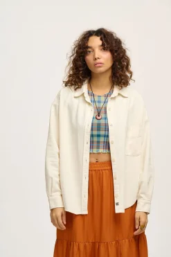 Sale Lenny - Cotton Shirt in Ecru All Tops & Tees|Shirts