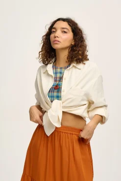 Sale Lenny - Cotton Shirt in Ecru All Tops & Tees|Shirts
