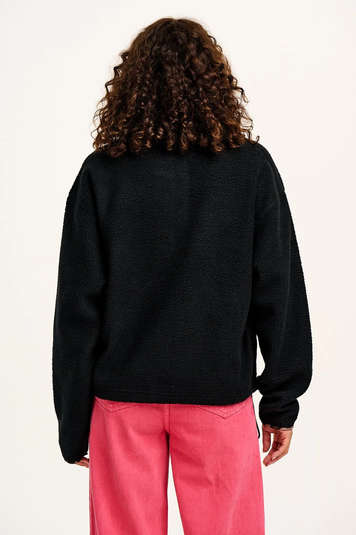 Outlet Maddison - Fleece in Black with Leopard Print All Outerwear & Knitwear|Fleeces