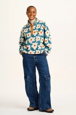 Outlet Maddison - Fleece in Blue Chase Floral Print All Outerwear & Knitwear|Fleeces