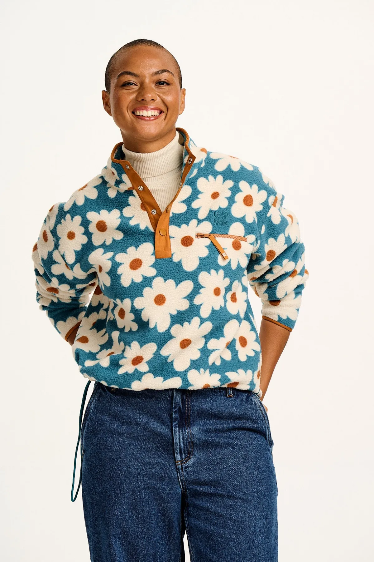 Outlet Maddison - Fleece in Blue Chase Floral Print All Outerwear & Knitwear|Fleeces