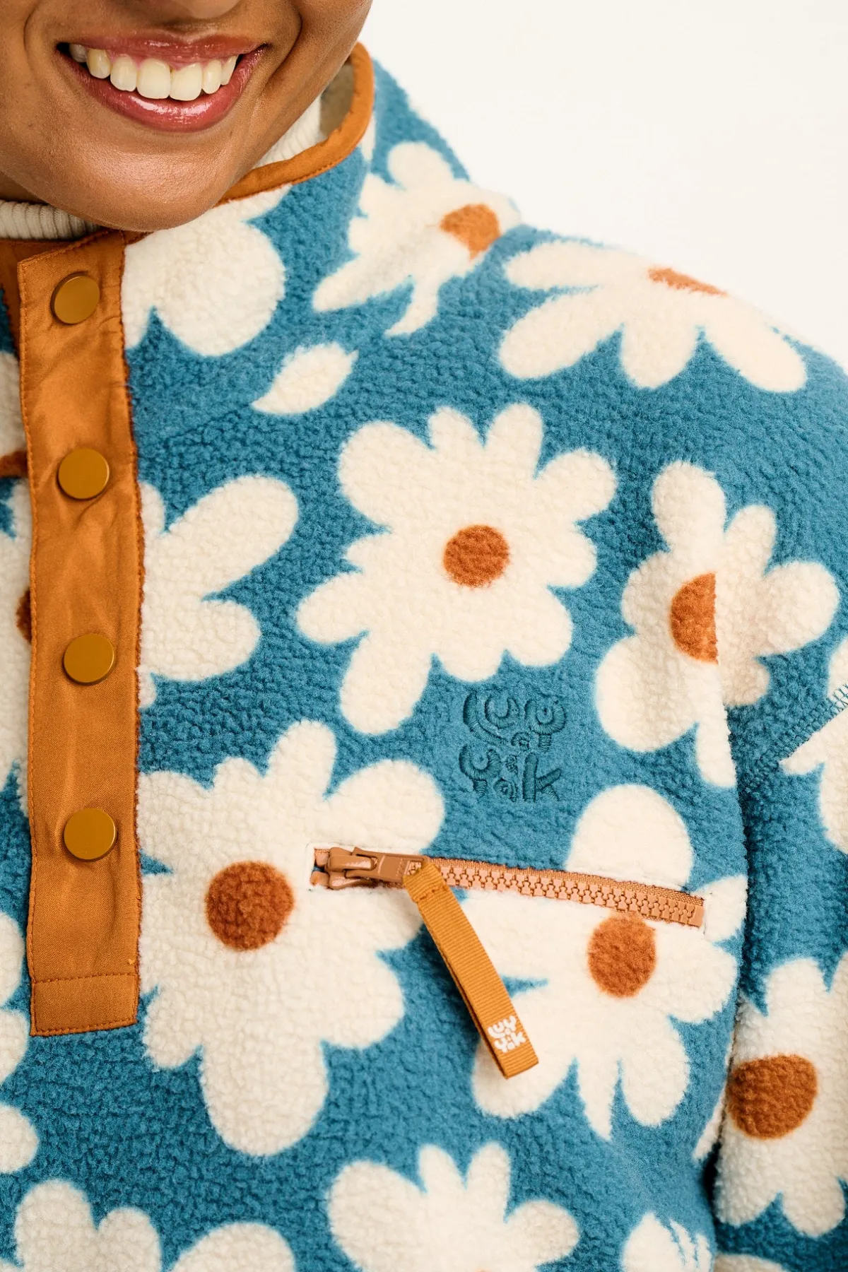 Outlet Maddison - Fleece in Blue Chase Floral Print All Outerwear & Knitwear|Fleeces