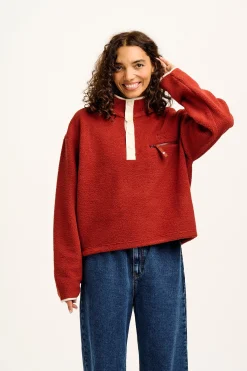 Hot Maddison - Fleece in Red Henna & Ecru All Outerwear & Knitwear|Fleeces