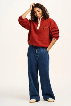 Hot Maddison - Fleece in Red Henna & Ecru All Outerwear & Knitwear|Fleeces