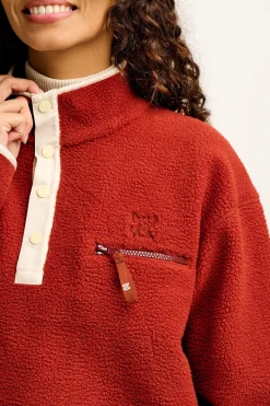 Hot Maddison - Fleece in Red Henna & Ecru All Outerwear & Knitwear|Fleeces