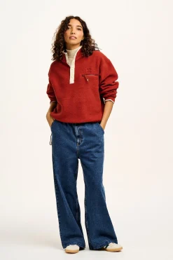 Hot Maddison - Fleece in Red Henna & Ecru All Outerwear & Knitwear|Fleeces