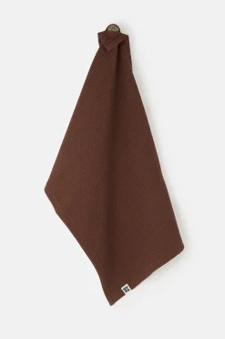Sale Matias - Tea Towel in Cappuccino Brown Waffle Cotton All Accessories|Homeware