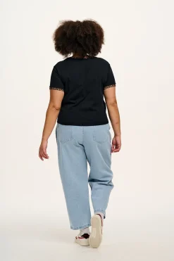 Fashion Maya - Cotton Tee in Black Leopard Print All Tops & Tees|Short Sleeve Tops