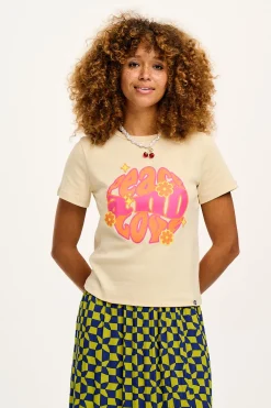 Sale Maya - Cotton Tee in Peace and Love Print All Tops & Tees|Short Sleeve Tops
