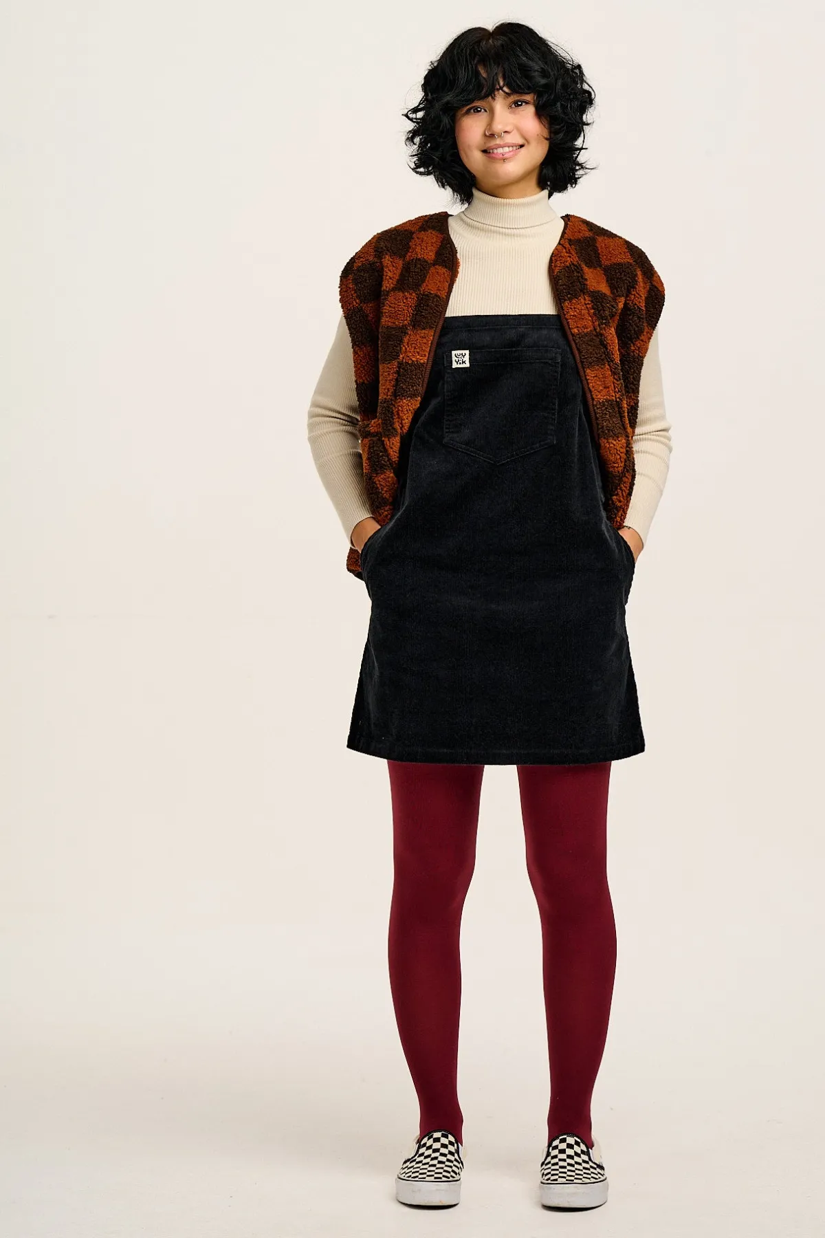 Hot Mini Pini - Corduroy Dress in Black All Dresses & Skirts