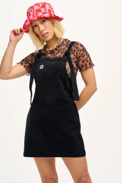 Hot Mini Pini - Corduroy Dress in Black All Dresses & Skirts