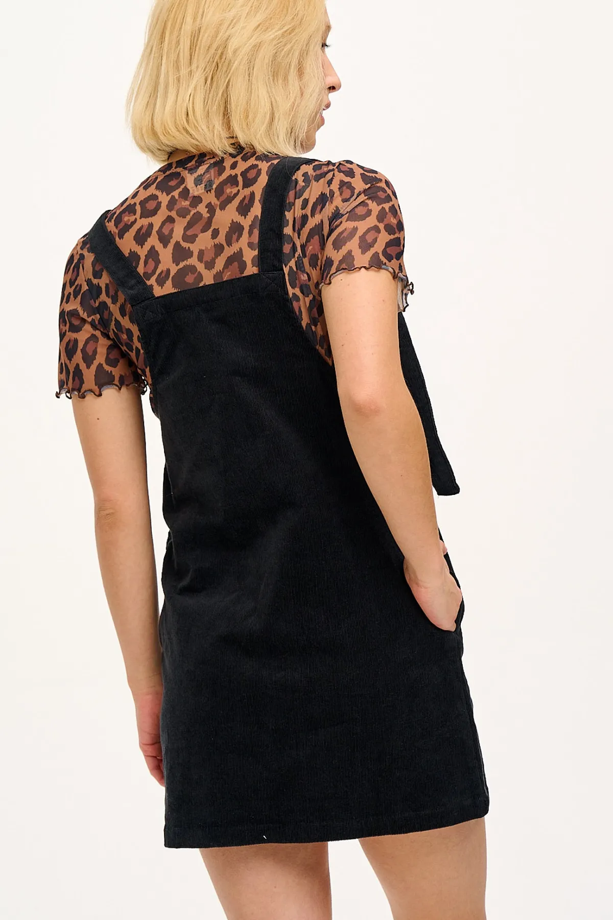 Hot Mini Pini - Corduroy Dress in Black All Dresses & Skirts