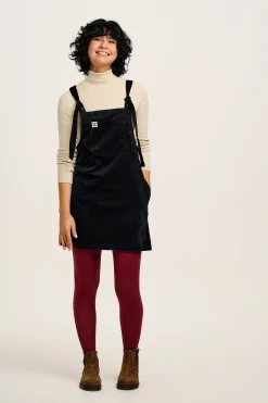Hot Mini Pini - Corduroy Dress in Black All Dresses & Skirts