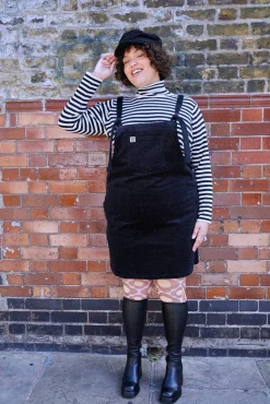 Hot Mini Pini - Corduroy Dress in Black All Dresses & Skirts