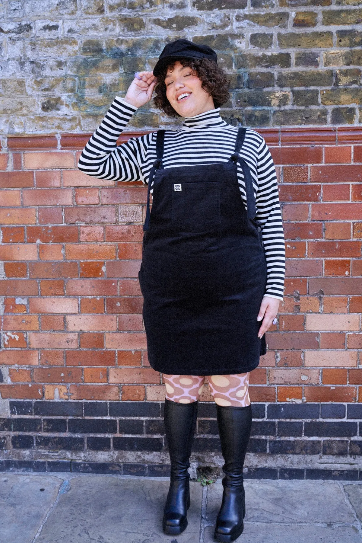 Hot Mini Pini - Corduroy Dress in Black All Dresses & Skirts