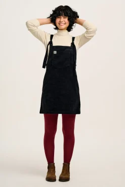 Hot Mini Pini - Corduroy Dress in Black All Dresses & Skirts