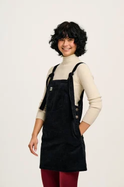 Hot Mini Pini - Corduroy Dress in Black All Dresses & Skirts