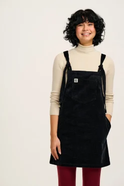 Hot Mini Pini - Corduroy Dress in Black All Dresses & Skirts