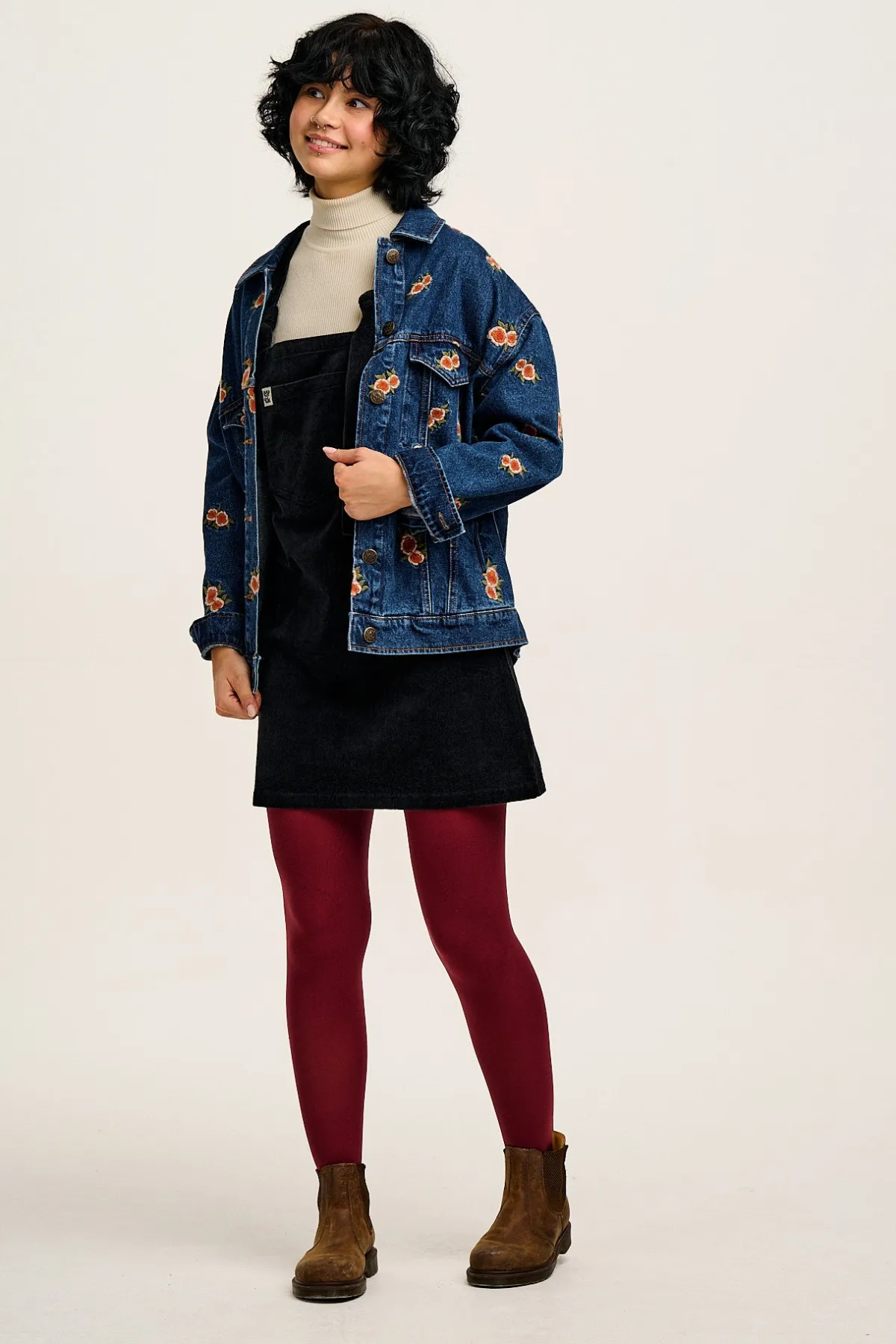 Hot Mini Pini - Corduroy Dress in Black All Dresses & Skirts