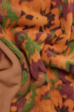 Outlet Ola - Polar Fleece Scarf in Orange Cass Floral Print All Accessories|Scarves