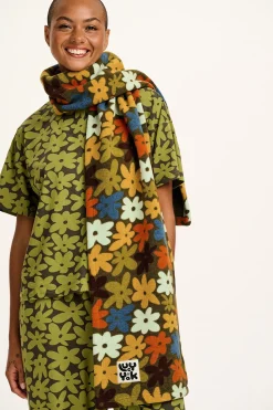 Best Ola - Polar Fleece Scarf in Bubble Floral Print All Accessories|Scarves